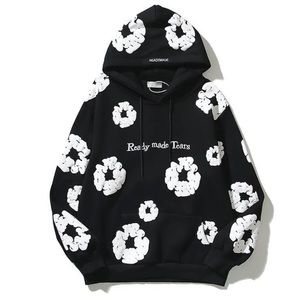 New DENIM TEARS Foam printed hip hop graffiti hoodie unisex sweatshirt size L